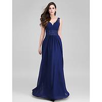 TS Couture Prom Formal Evening Dress - Open Back Sheath / Column Sweetheart Floor-length Chiffon with Appliques Side Draping