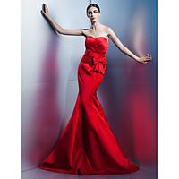 TS Couture Formal Evening Dress - Sexy Trumpet / Mermaid Sweetheart Floor-length Satin with Bow(s) Side Draping