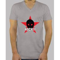 tshirt hockey man, short sleeve, collar