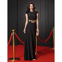 TS Couture Prom Formal Evening Dress - Celebrity Style Trumpet / Mermaid Jewel Floor-length Jersey with Appliques Beading