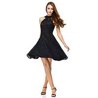 TS Couture Prom Cocktail Party Dress A-line Jewel Knee-length Lace with Lace