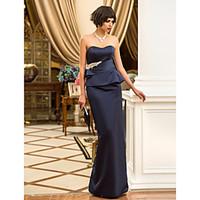 TS Couture Formal Evening / Military Ball Dress - Open Back Plus Size / Petite Sheath / Column Sweetheart Floor-length Satin withCrystal Detailing /