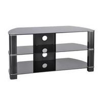 TTAP L609 600 3B Symmetry 600mm TV Stand in Black Gloss with Glass
