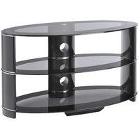 TTAP L607T 850 3 Contour 850mm TV Stand in Black with Smoked Glass