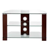 ttap l630 600 3w vision 600mm tv stand in walnut with clear glass