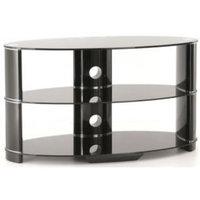 TTAP L607T 1100 3 Contour 1100mm TV Stand in Black with Smoked Glass