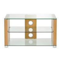 ttap l611 1200 3o elegance 1200mm tv stand in oak with clear glass