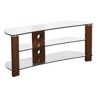 TTAP L640 1000 3W Vision Curve 1000mm TV Stand in Walnut with Clear Gl