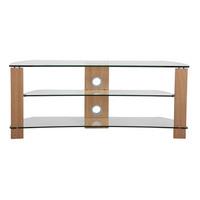 TTAP L640 1000 3O Vision Curve 1000mm TV Stand in Light Oak with Glass