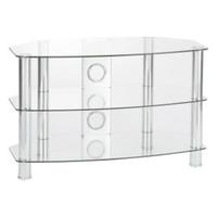 ttap c303c 6003c vantage curve 600mm tv stand in chrome clear glass