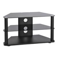 TTAP C301 CR8003 Classik 800mm Corner TV Stand in Satin Black with Gla