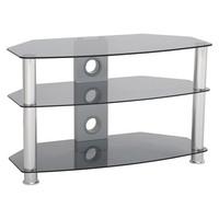 TTAP C301C 8003T Classik Curve 800mm TV Stand in Chrome Smoked Glass