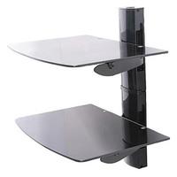 ttap ttd 2 shelf double wall mount tempered glass shelf with safety lo