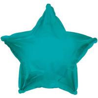 turquoise metallic star foil balloon