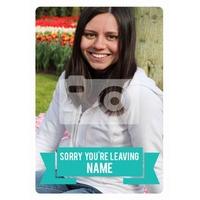 turquoise banner photo upload leaving card