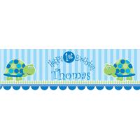 Turtle 1st Birthday Personalised Party Banner