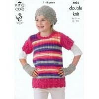 tunic sweater hats and hand warmers in king cole dk 4096