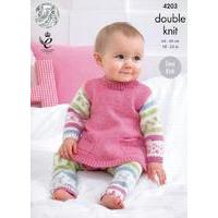 tunic cardigan and leggings in king cole cherish and cherished dk 4203