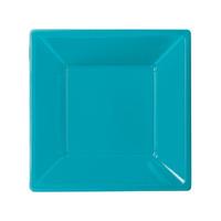 turquoise 7in square plastic bowls