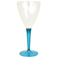 turquoise wine plastic party glasses