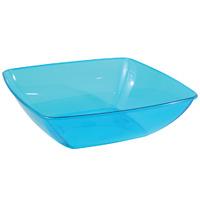 turquoise square plastic party bowl