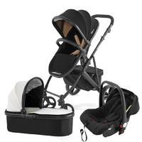 Tutti Bambini Riviera Plus 3 in 1 Travel System in Black and Taupe with Black Frame