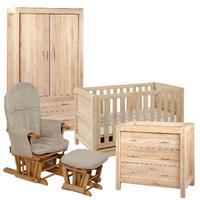 tutti bambini milan 5 piece room set in reclaimed oak and free mattres ...