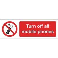 TURN OFF ALL MOBILE PHONES SELF-ADHESIVE VINYL 300 x 100