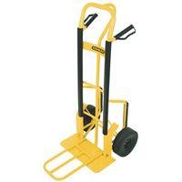 TUBULAR \'p\' HANDLE HANDTRUCK WITH FIXED AND FOLDING FOOTIRON