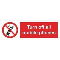TURN OFF ALL MOBILE PHONES RIGID PLASTIC 300 x 100