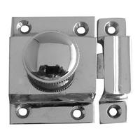Turn Button Door Catch Polished Chrome 56x36mm