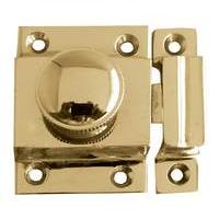 Turn Button Door Catch Polished Brass 56x36mm