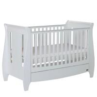 tutti bambini lucas sleigh cot bed white under bed drawer