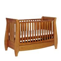 tutti bambini lucas sleigh cot bed oak under bed drawer