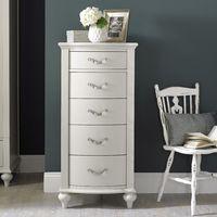 Tuscany Soft Grey 5 Drawer Tall Chest