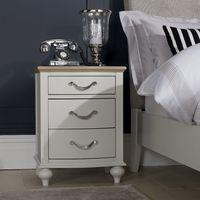 tuscany grey washed oak soft grey 3 drawer nightstand