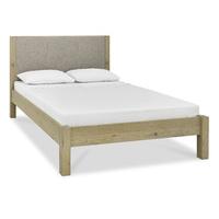 Turin Aged Oak King Size Upholstered Low Footend Bedstead