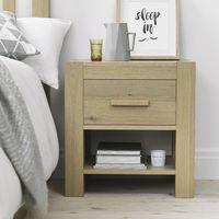 Turin Aged Oak 1 Drawer Nightstand