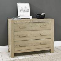 Turin Aged Oak 3 Drawer Wide Chest