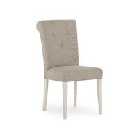 tuscany soft grey upholstered fabric chair pair