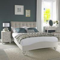 tuscany soft grey king size upholstered bed diamond stitch