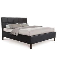 tufted luxury leather bed kingsize black