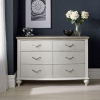 Tuscany Grey Washed Oak & Soft Grey 6 Drawer Wide Chest