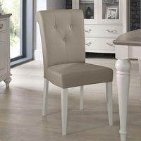 Tuscany Soft Grey Upholstered Fabric Chair (Pair)