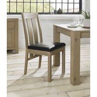 Turin Aged Oak Slatted Chair (Pair)