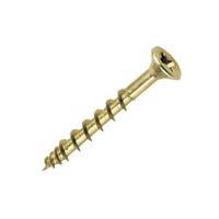 turbodrive yellow zinc plated steel chipboard screw dia4mm l25mm pack  ...