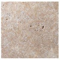 Tumbled Noce Travertine Wall & Floor Tile Pack of 10 (L)305mm (W)305mm