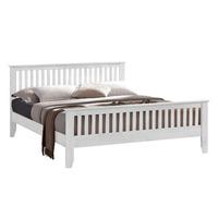 Turin Wooden Bed - White - Single