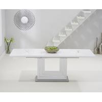 tula 160cm extending white high gloss dining table