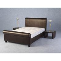tuscany sleigh modern 4ft 6 expresso brown double bed